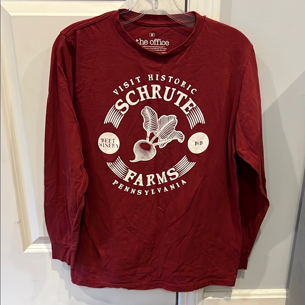 Men's Red Long Sleeve Shirt - The Office